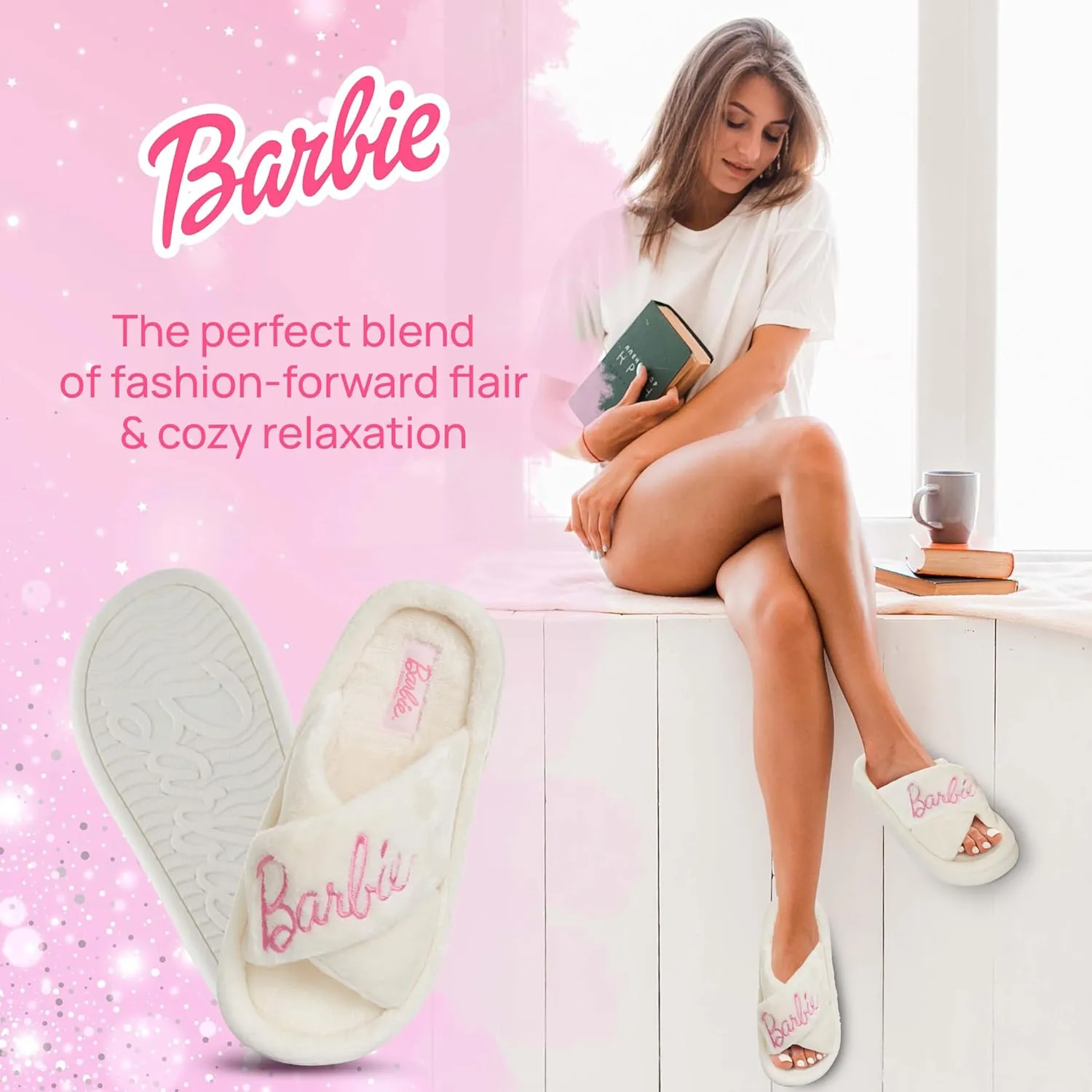 Barbie Extra Cozy Fuzzy House Slippers Slip-On Women's slipper