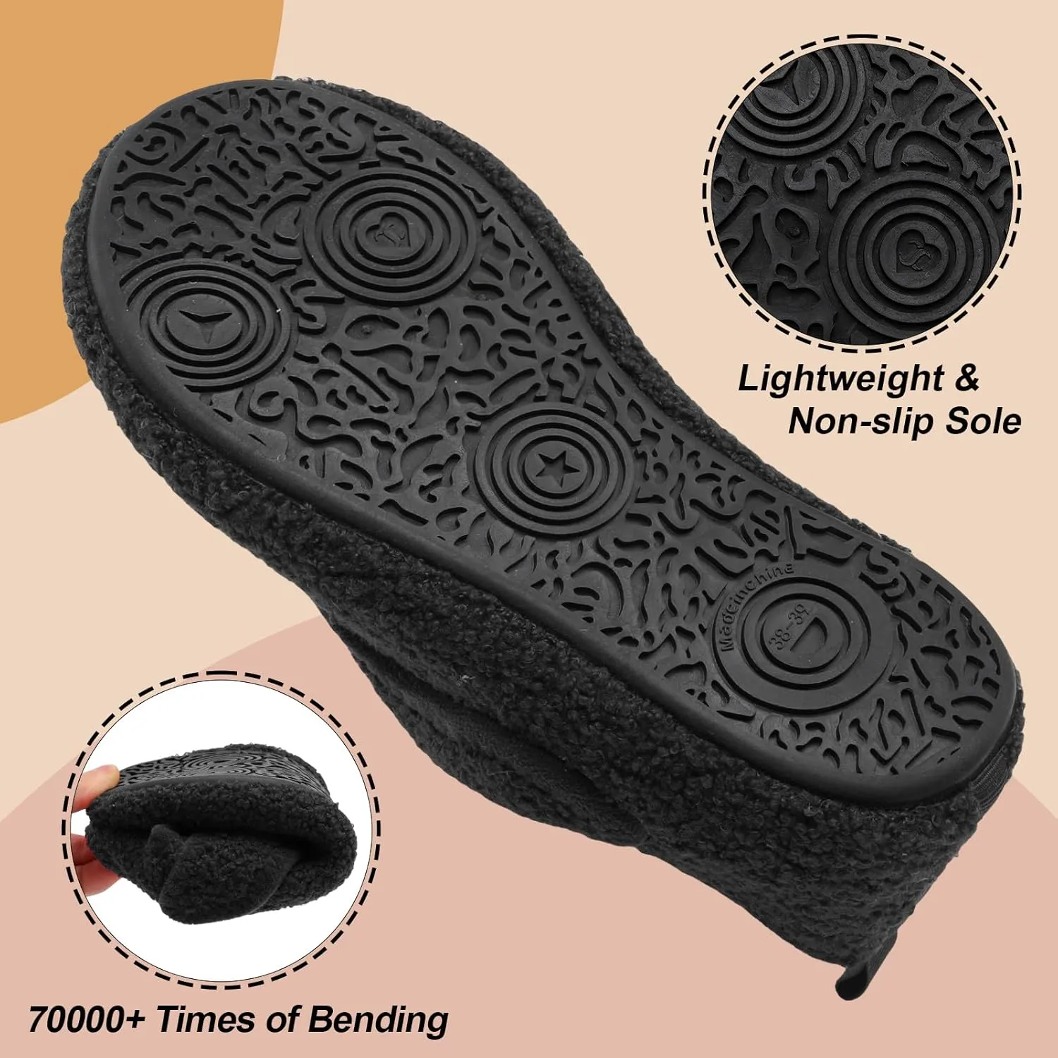 BARERUN Slippers for Women Men Wide House Diabetic Shoes for Women Men Warm Arthritis Edema Swollen Neuropathy Socks Slip on Adjustable Fuzzy Comfy Soft Womens Mens Bedroom Sliipers