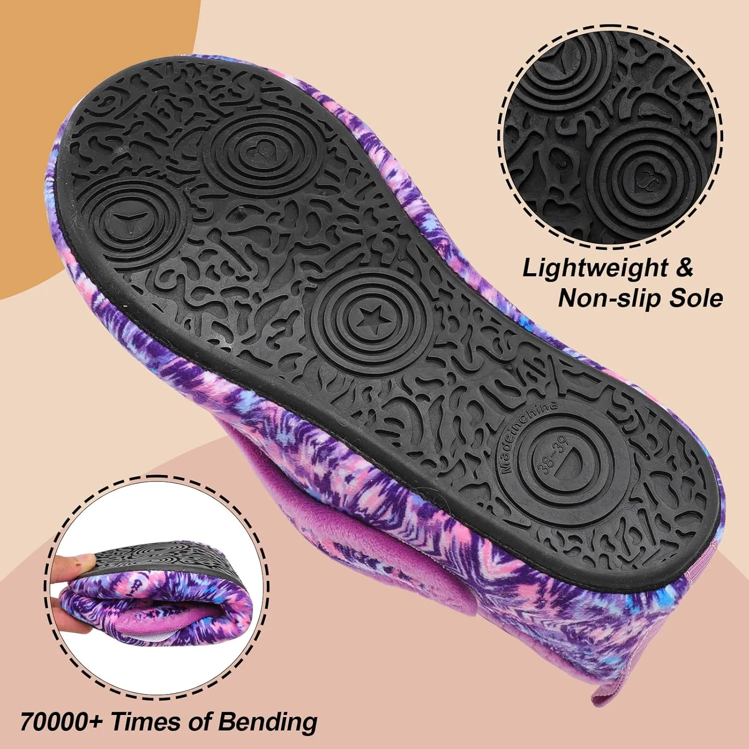 BARERUN Slippers for Women Men Wide House Diabetic Shoes for Women Men Warm Arthritis Edema Swollen Neuropathy Socks Slip on Adjustable Fuzzy Comfy Soft Womens Mens Bedroom Sliipers
