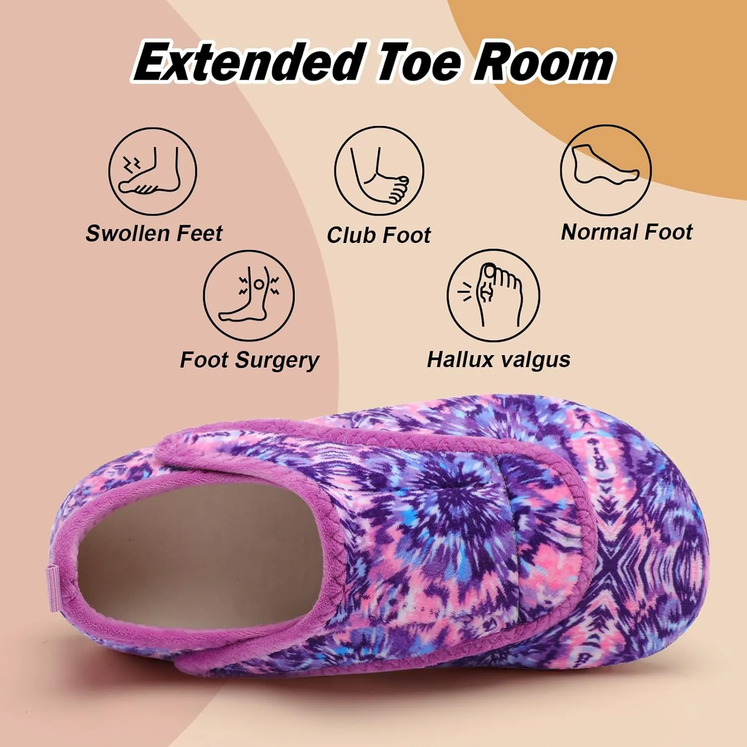 BARERUN Slippers for Women Men Wide House Diabetic Shoes for Women Men Warm Arthritis Edema Swollen Neuropathy Socks Slip on Adjustable Fuzzy Comfy Soft Womens Mens Bedroom Sliipers