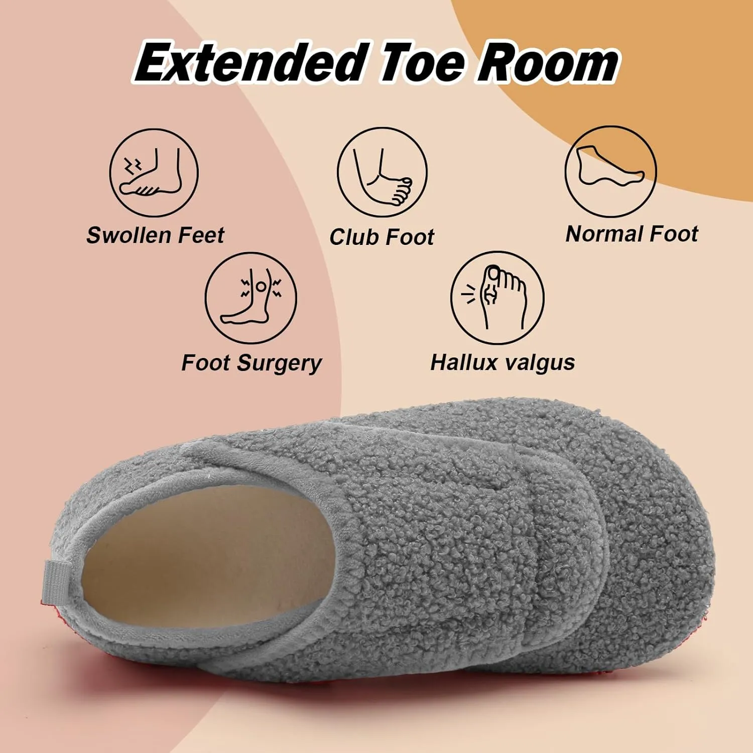 BARERUN Slippers for Women Men Wide House Diabetic Shoes for Women Men Warm Arthritis Edema Swollen Neuropathy Socks Slip on Adjustable Fuzzy Comfy Soft Womens Mens Bedroom Sliipers