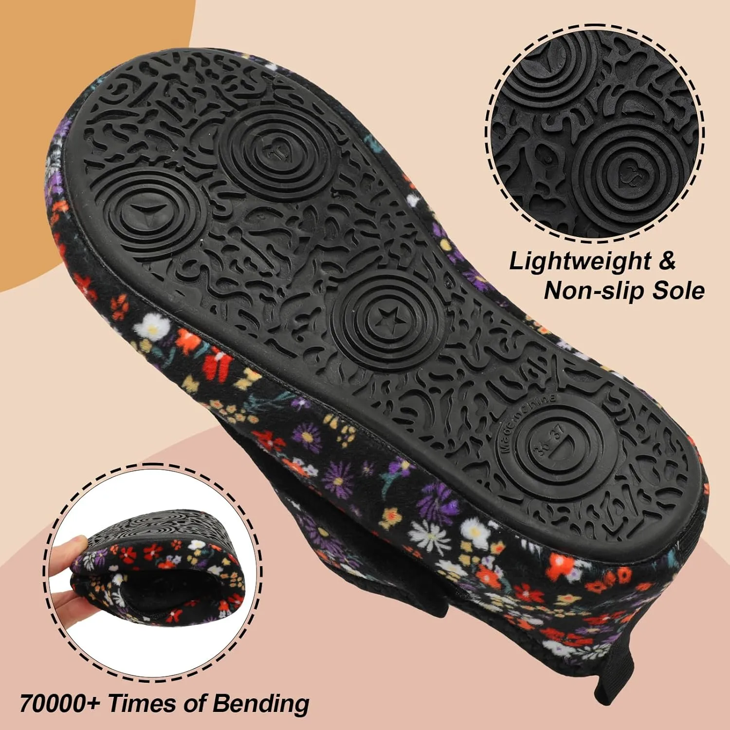 BARERUN Slippers for Women Men Wide House Diabetic Shoes for Women Men Warm Arthritis Edema Swollen Neuropathy Socks Slip on Adjustable Fuzzy Comfy Soft Womens Mens Bedroom Sliipers