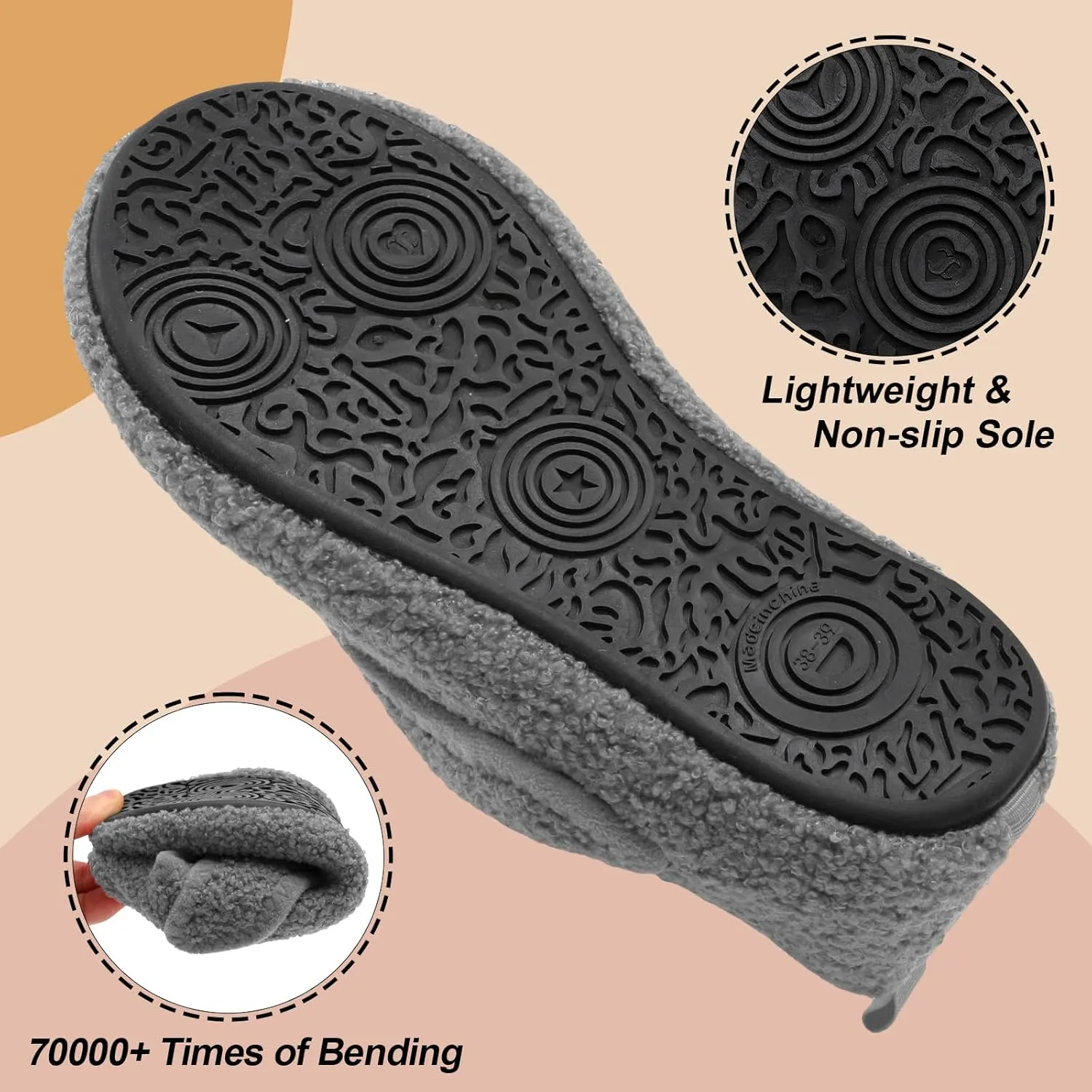 BARERUN Slippers for Women Men Wide House Diabetic Shoes for Women Men Warm Arthritis Edema Swollen Neuropathy Socks Slip on Adjustable Fuzzy Comfy Soft Womens Mens Bedroom Sliipers