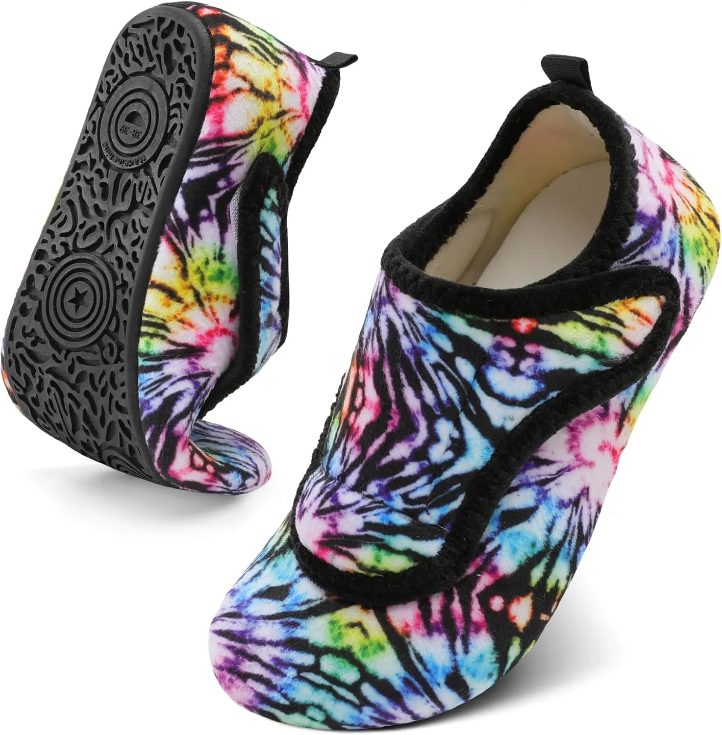 BARERUN Slippers for Women Men Wide House Diabetic Shoes for Women Men Warm Arthritis Edema Swollen Neuropathy Socks Slip on Adjustable Fuzzy Comfy Soft Womens Mens Bedroom Sliipers