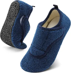 BARERUN Slippers for Women Men Wide House Diabetic Shoes for Women Men Warm Arthritis Edema Swollen Neuropathy Socks Slip on Adjustable Fuzzy Comfy Soft Womens Mens Bedroom Sliipers