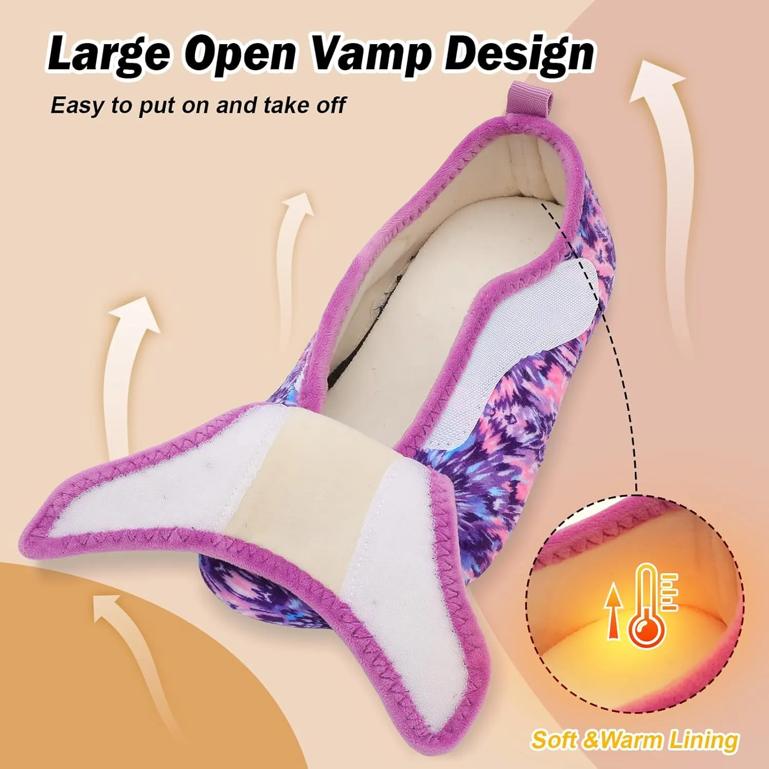 BARERUN Slippers for Women Men Wide House Diabetic Shoes for Women Men Warm Arthritis Edema Swollen Neuropathy Socks Slip on Adjustable Fuzzy Comfy Soft Womens Mens Bedroom Sliipers
