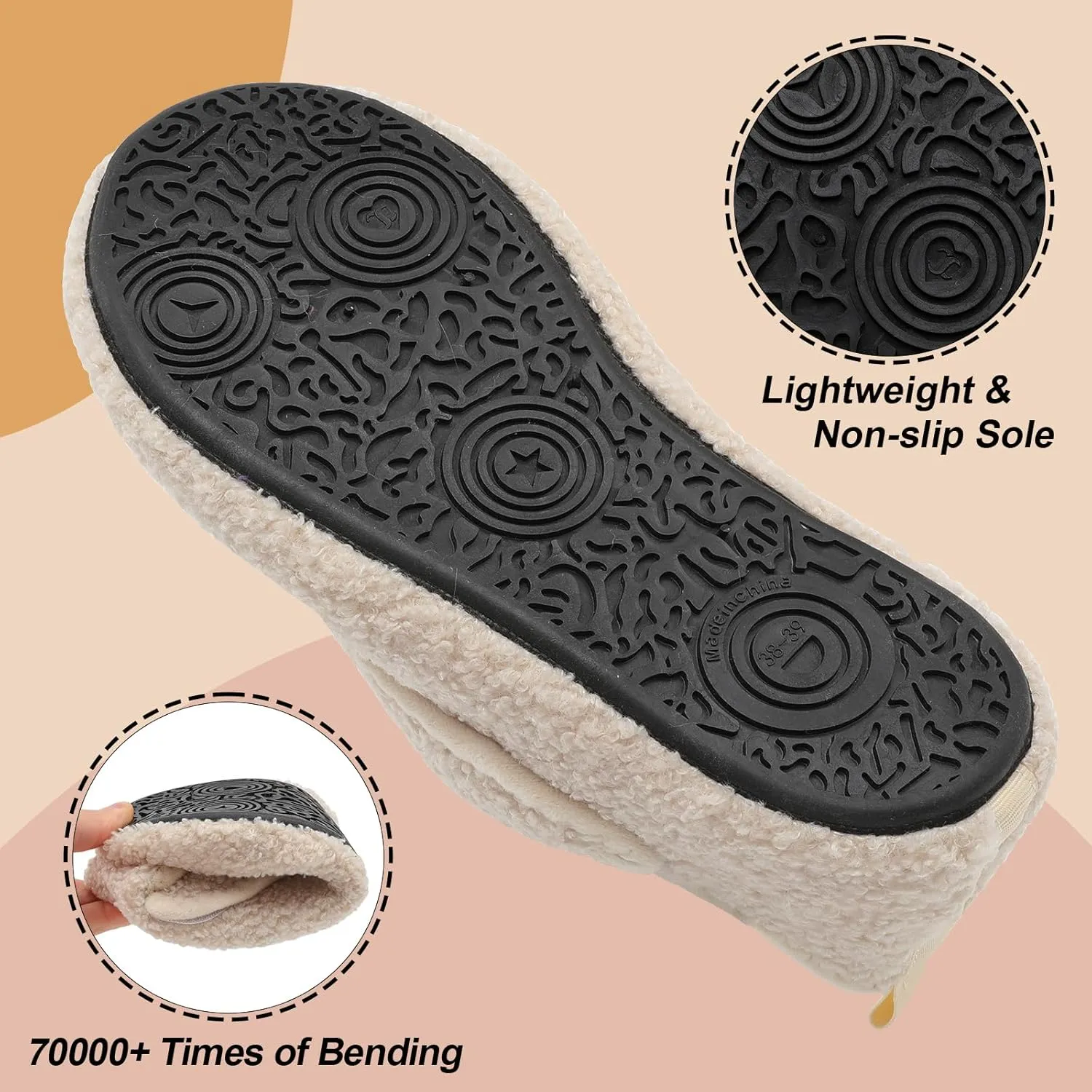 BARERUN Slippers for Women Men Wide House Diabetic Shoes for Women Men Warm Arthritis Edema Swollen Neuropathy Socks Slip on Adjustable Fuzzy Comfy Soft Womens Mens Bedroom Sliipers