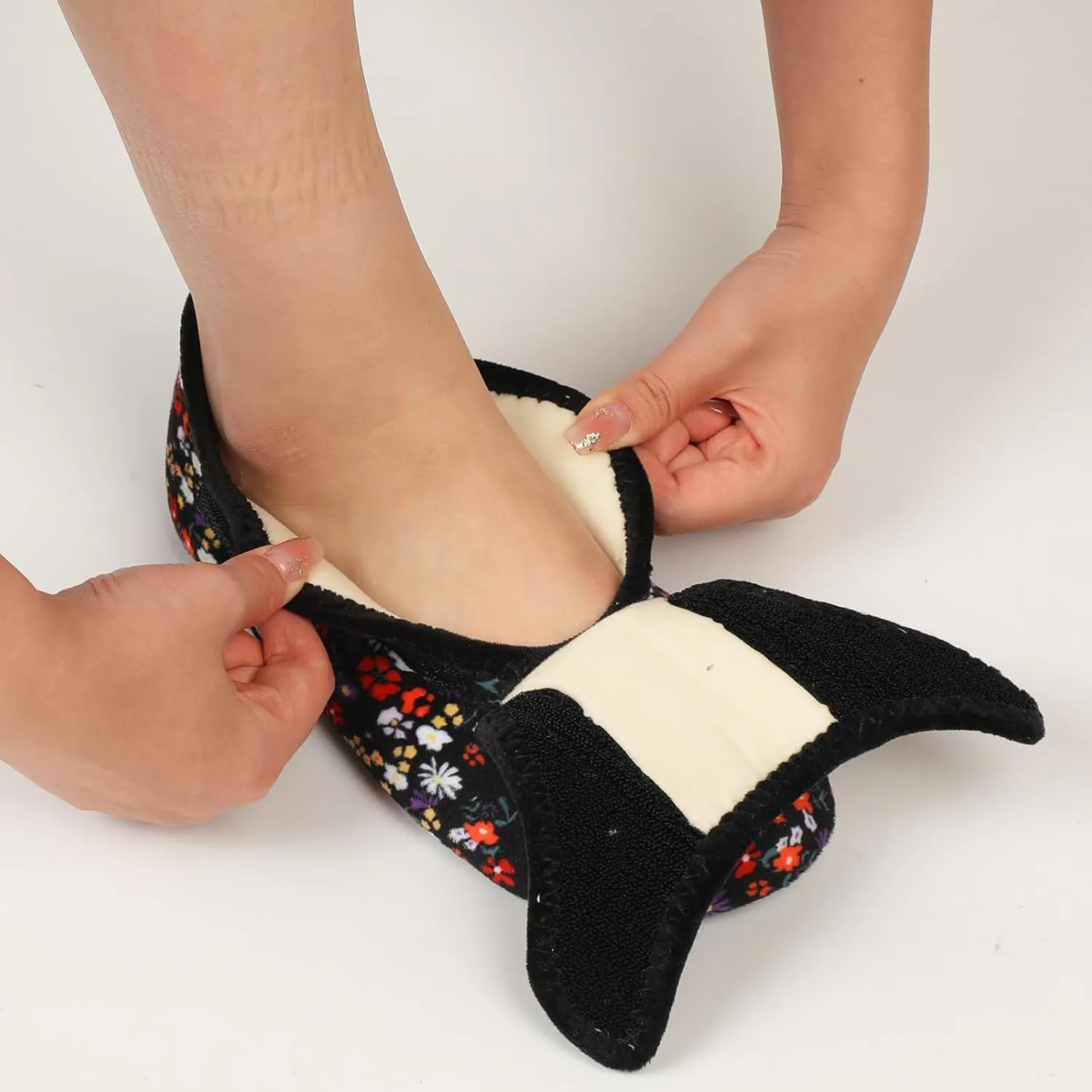 BARERUN Slippers for Women Men Wide House Diabetic Shoes for Women Men Warm Arthritis Edema Swollen Neuropathy Socks Slip on Adjustable Fuzzy Comfy Soft Womens Mens Bedroom Sliipers