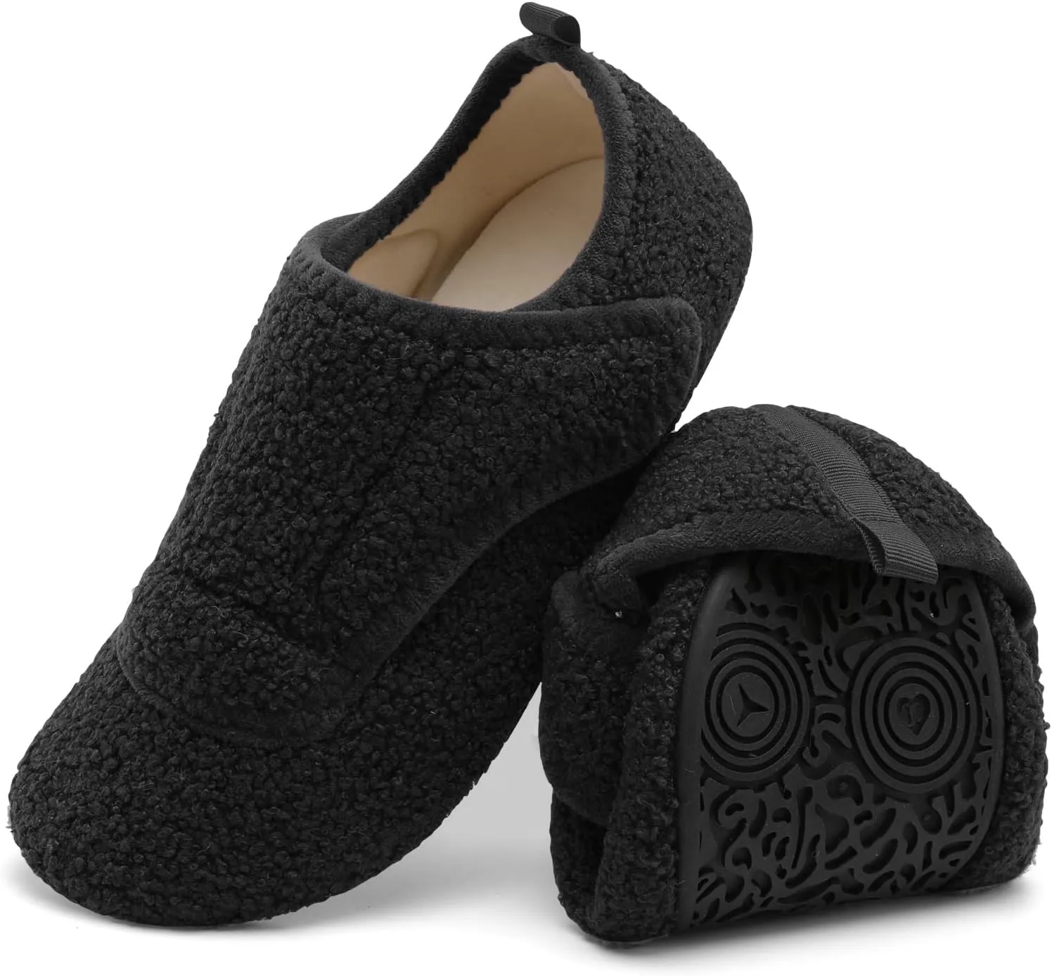 BARERUN Slippers for Women Men Wide House Diabetic Shoes for Women Men Warm Arthritis Edema Swollen Neuropathy Socks Slip on Adjustable Fuzzy Comfy Soft Womens Mens Bedroom Sliipers