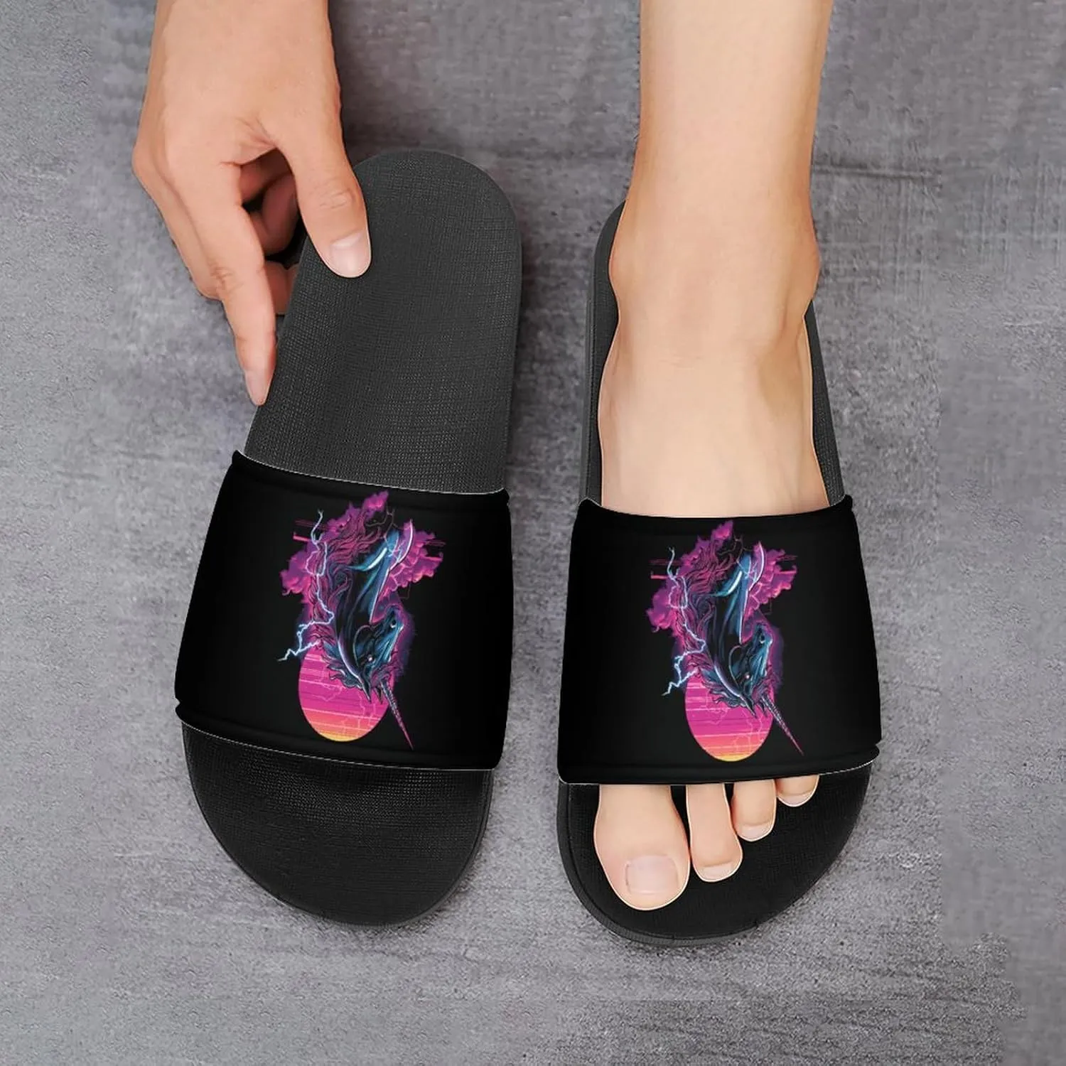 Beast Unicorm Thunder Shower Sandals PVC Pillow Slippers Bath Slip On Home Shoes Non-Slip for Outdoor