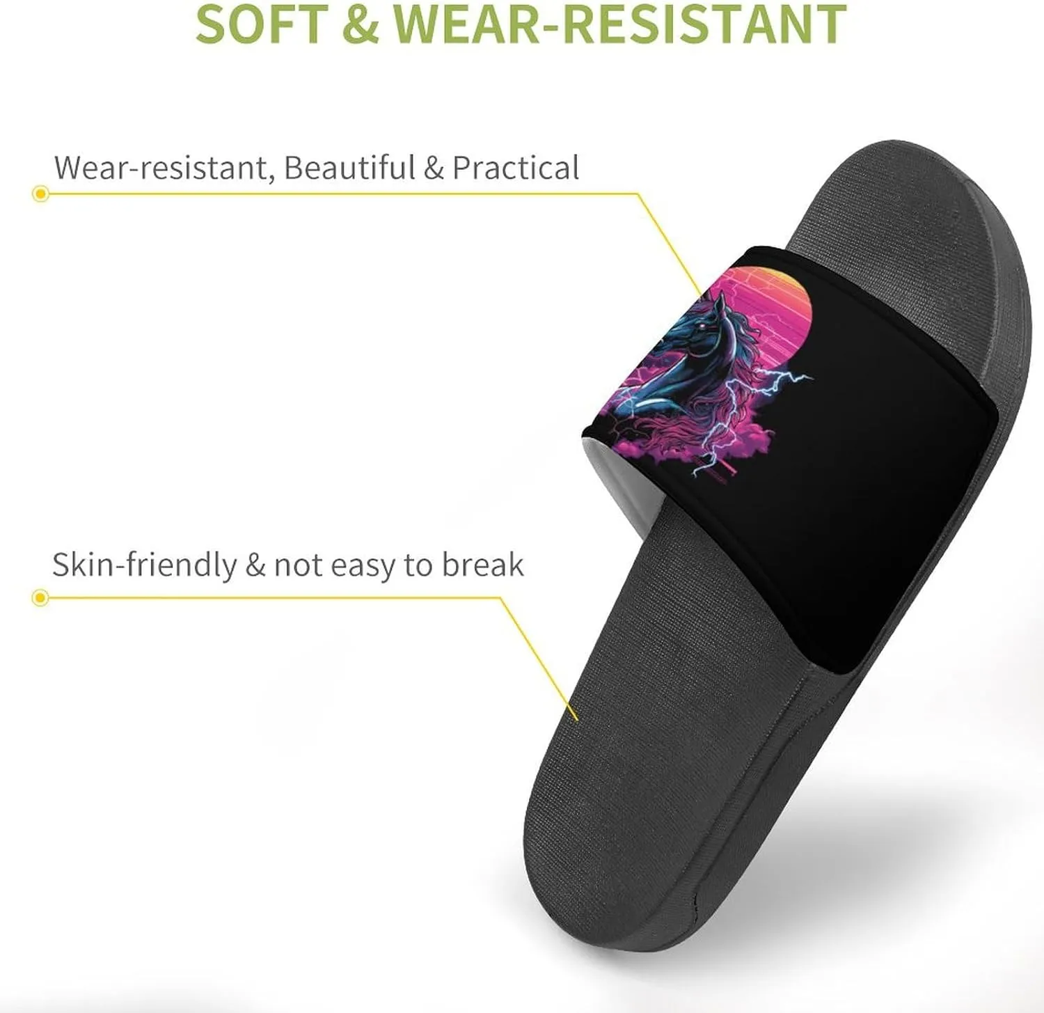 Beast Unicorm Thunder Shower Sandals PVC Pillow Slippers Bath Slip On Home Shoes Non-Slip for Outdoor