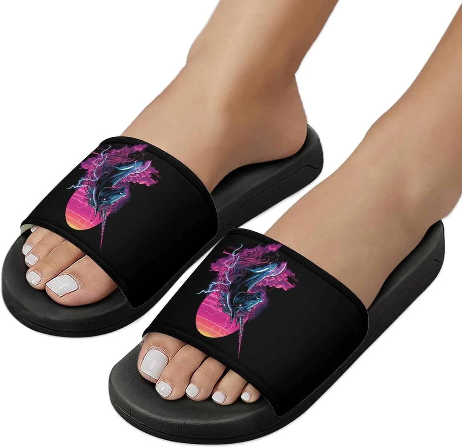 Beast Unicorm Thunder Shower Sandals PVC Pillow Slippers Bath Slip On Home Shoes Non-Slip for Outdoor