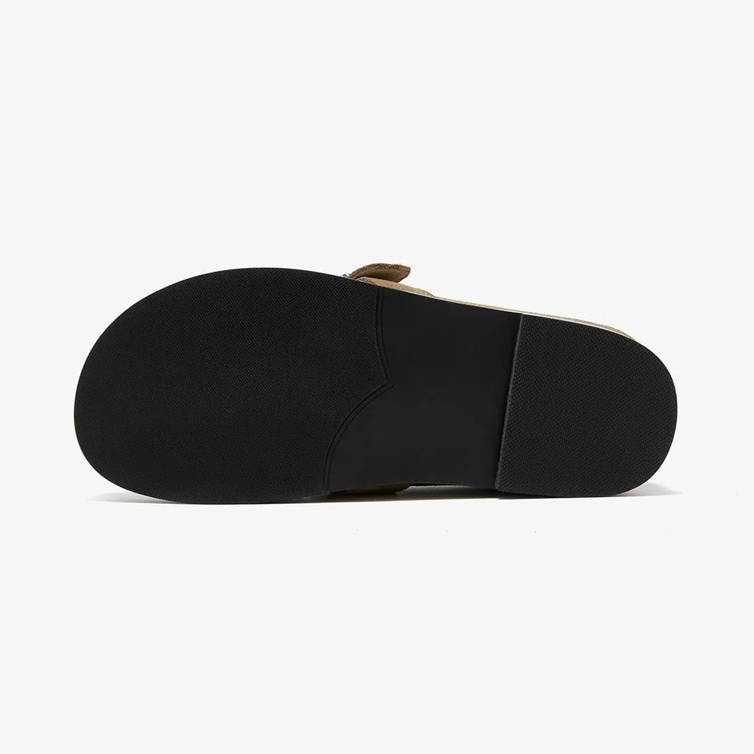BEAU TODAY Suede Leather Loafers Women, Women’s Slip On Wide Width Loafers Flats Shoes, Footbed Comfortable Casual Dress Potato Shoes with Arch Support and Adjustable Buckle