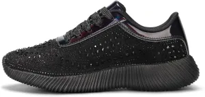 BELOS Women's Glitter Shoes Sparkly Lightweight Metallic Sequins Tennis Shoes Casual Retro Braided Walking Shoes