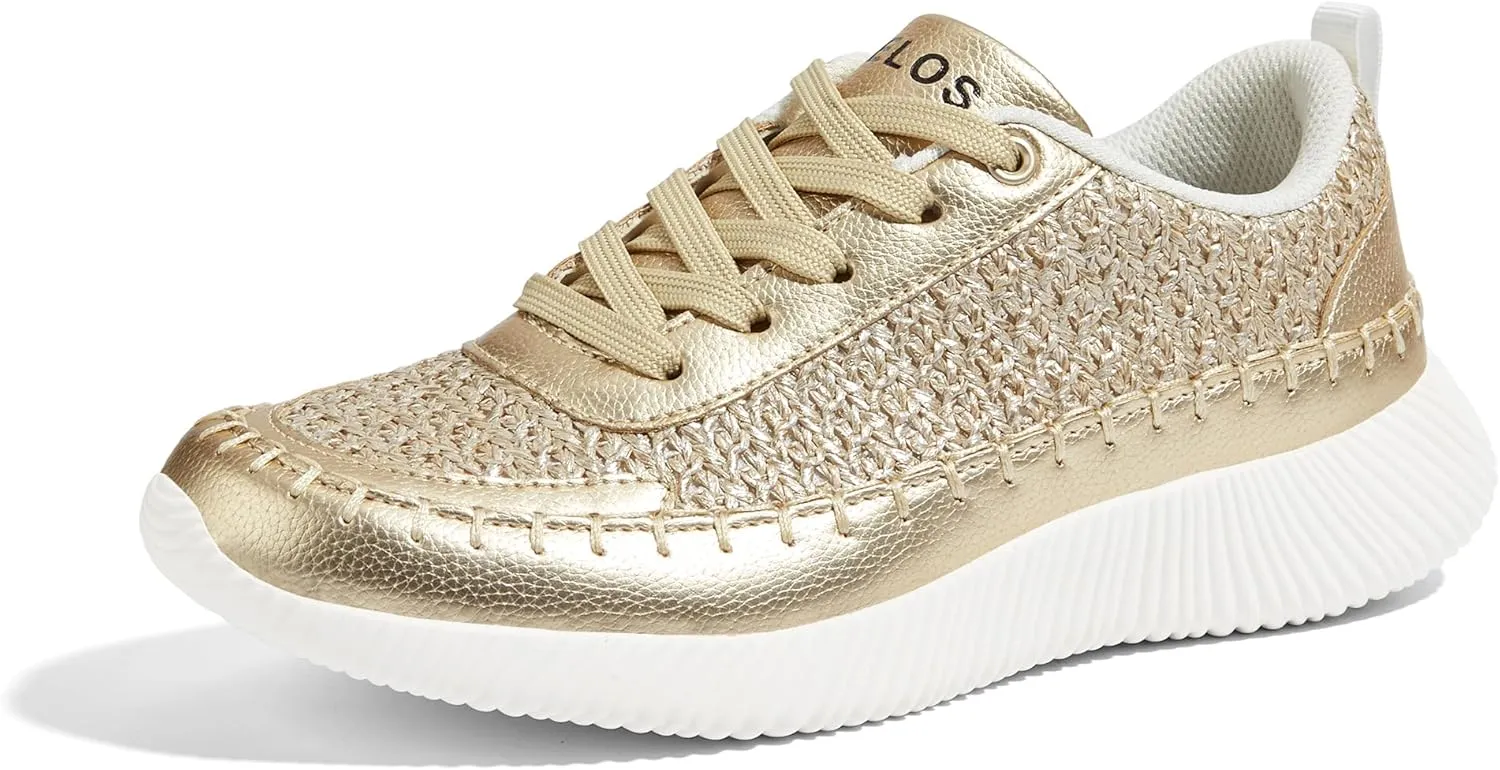 BELOS Women's Glitter Shoes Sparkly Lightweight Metallic Sequins Tennis Shoes Casual Retro Braided Walking Shoes