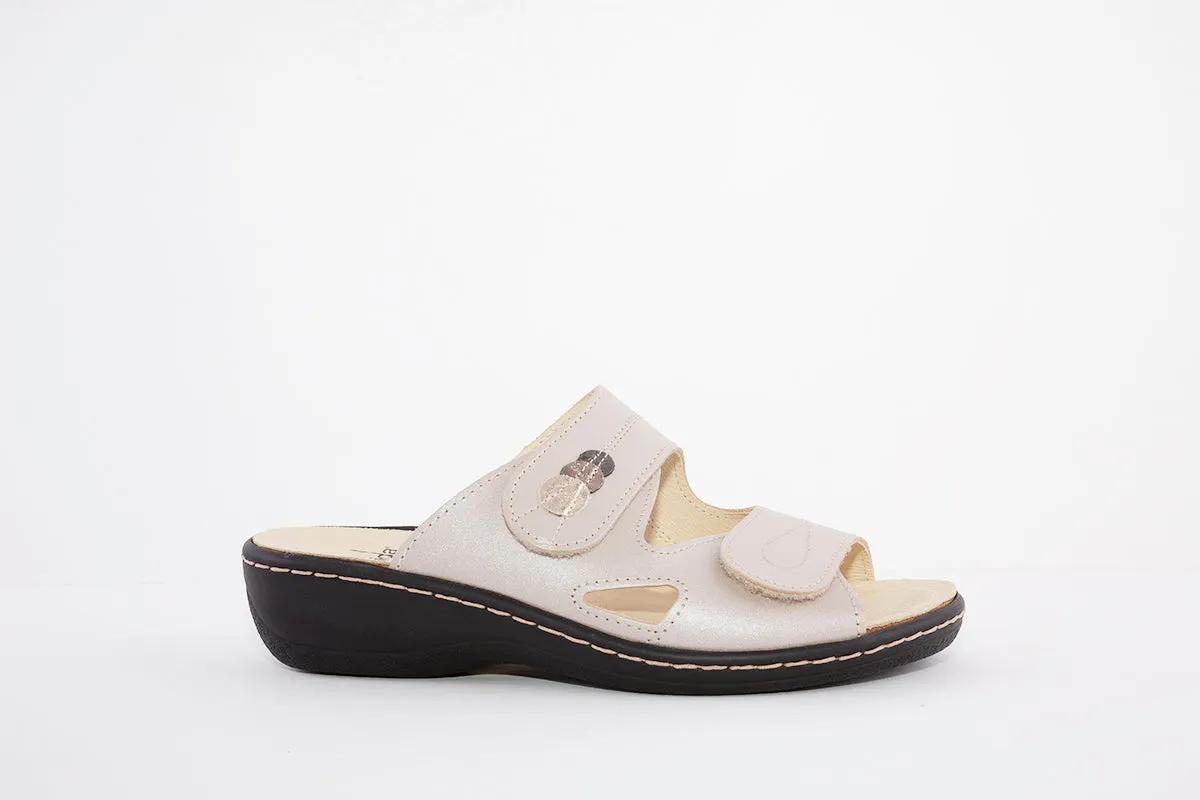 BELVIDA 10.300 DOUBLE VELCRO COMFORT MULE - BEIGE