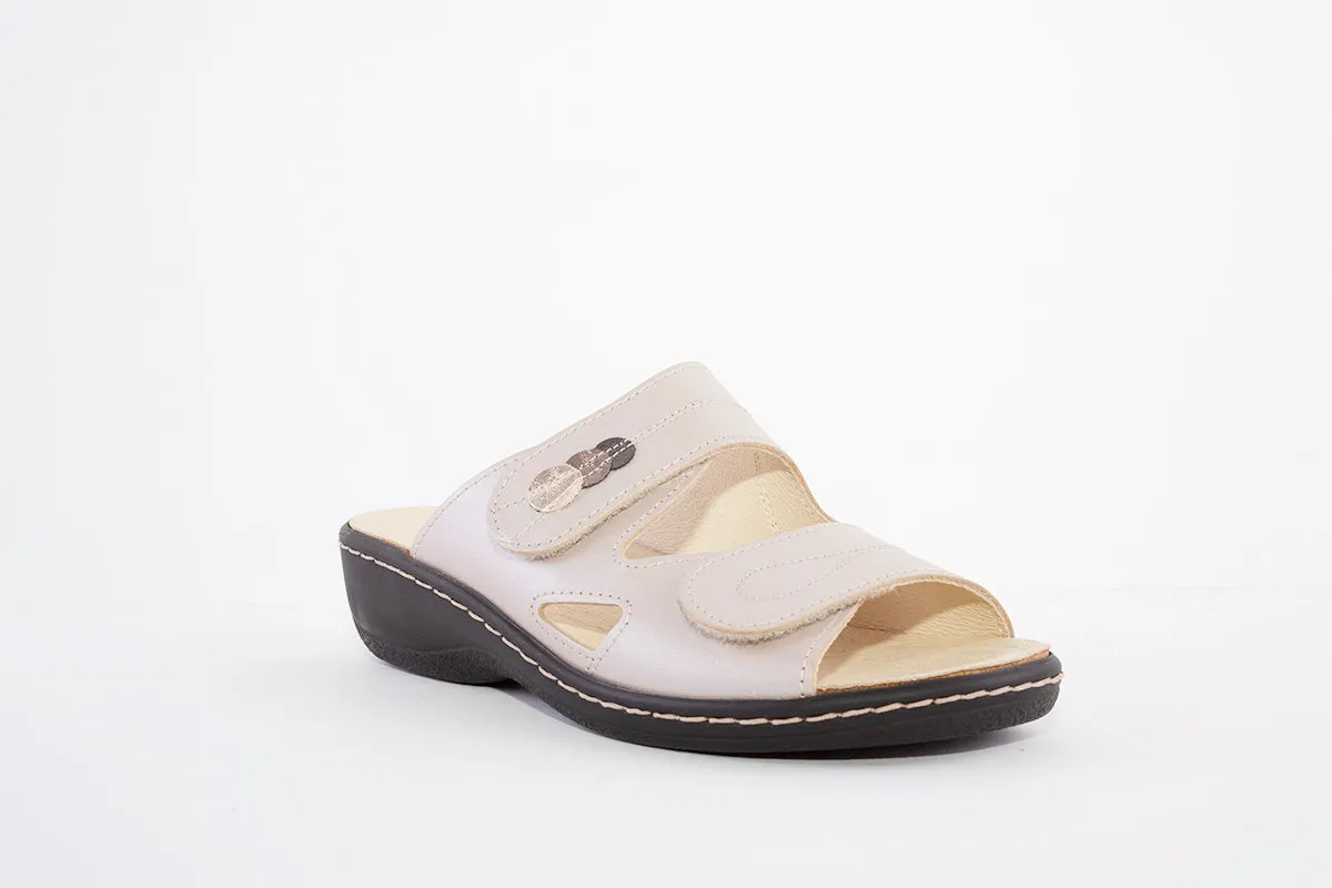 BELVIDA 10.300 DOUBLE VELCRO COMFORT MULE - BEIGE