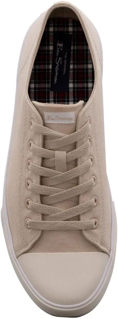 Ben Sherman Mens Hadley Lo Lace Up Sneakers Shoes Casual - Beige