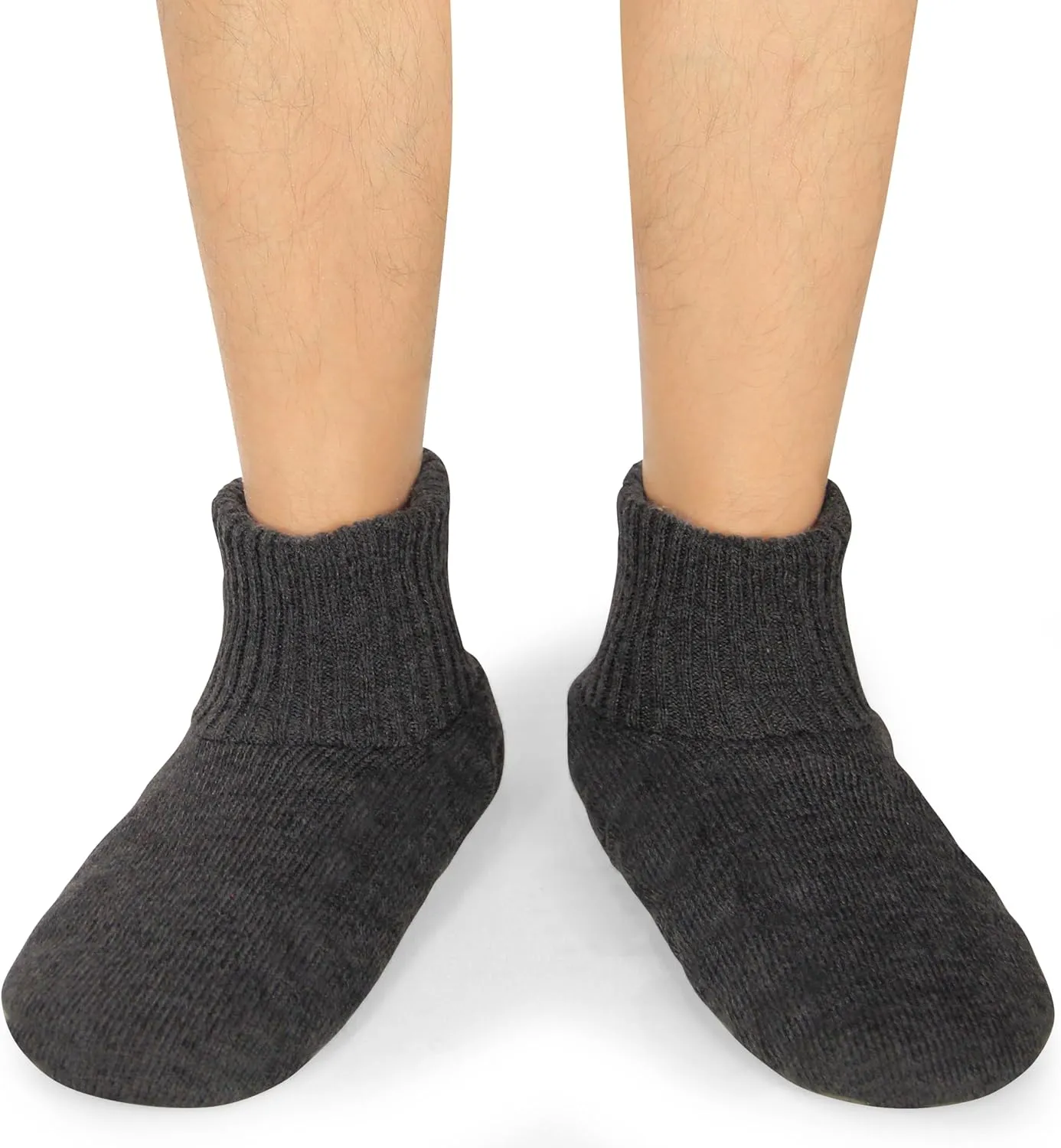 BenSorts Men Fuzzy Slipper Socks with Grippers Non Slip Indoor House Socks Christmas Gifts