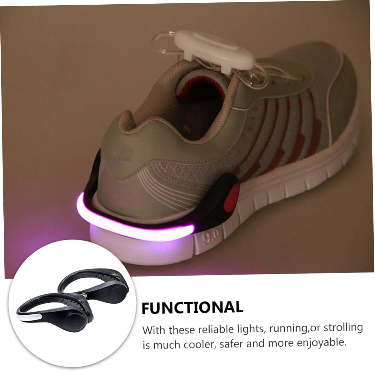 BESPORTBLE Luminous Shoe Clip Outdoors Gear Flash Shoe Night Clips Bike Safety Light Pool Table Pocket Liners