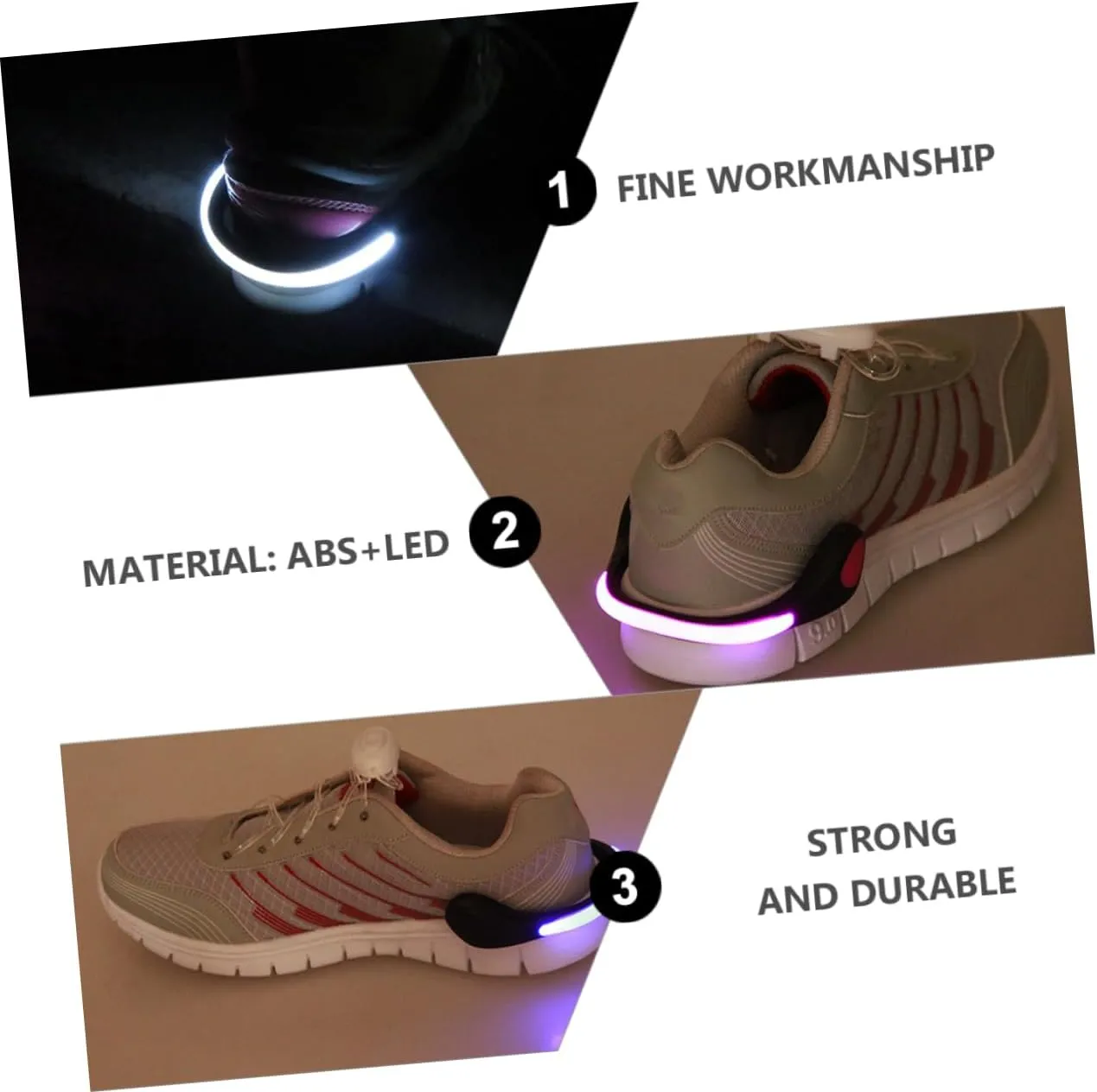 BESPORTBLE Luminous Shoe Clip Outdoors Gear Flash Shoe Night Clips Bike Safety Light Pool Table Pocket Liners