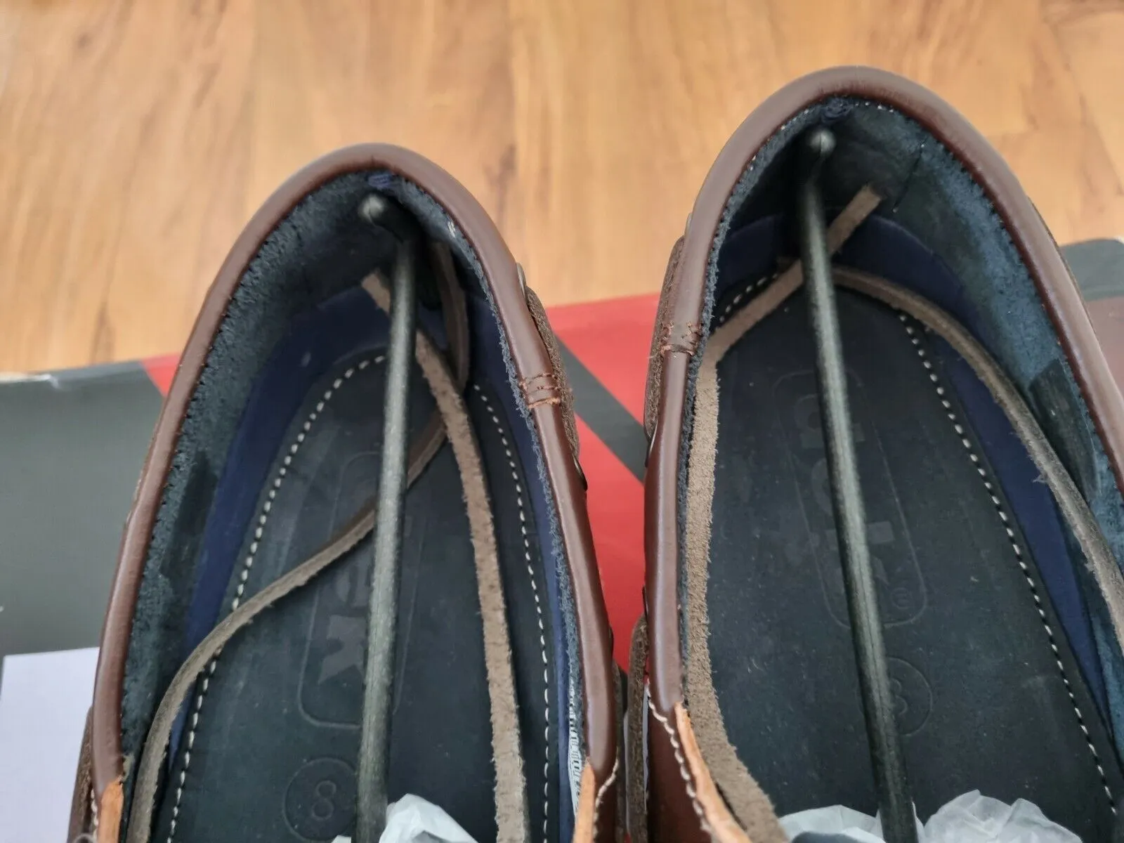 Boat Shoe by Dek - Navy Blue\Brown Lace Up Leather Boat Shoes (M551CN)