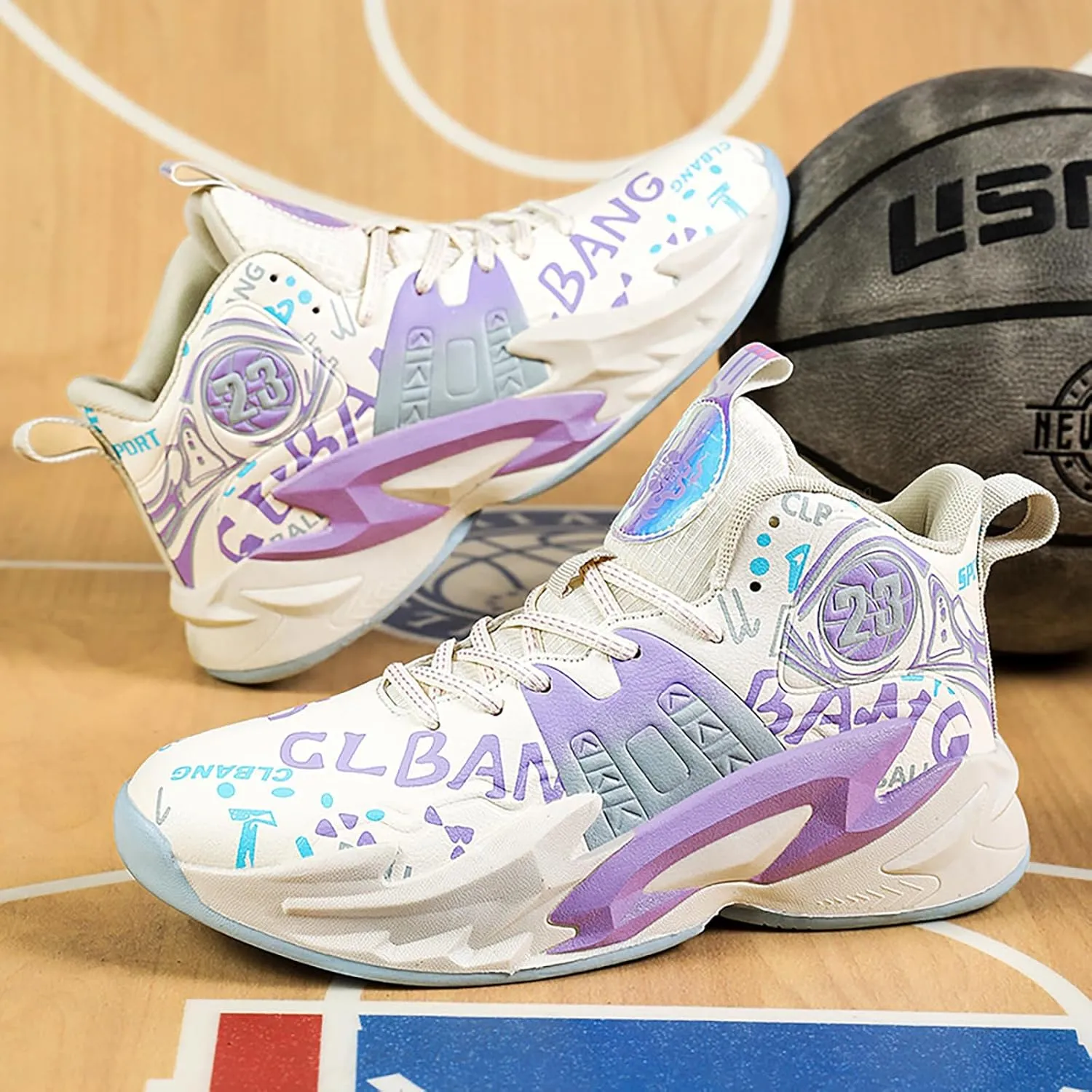 Boys Basketball Shoes Breathable Indoor Athletic Shoes Youth Outdoor Fashion Sneakers Comfortable Basketball Shoes for Girls