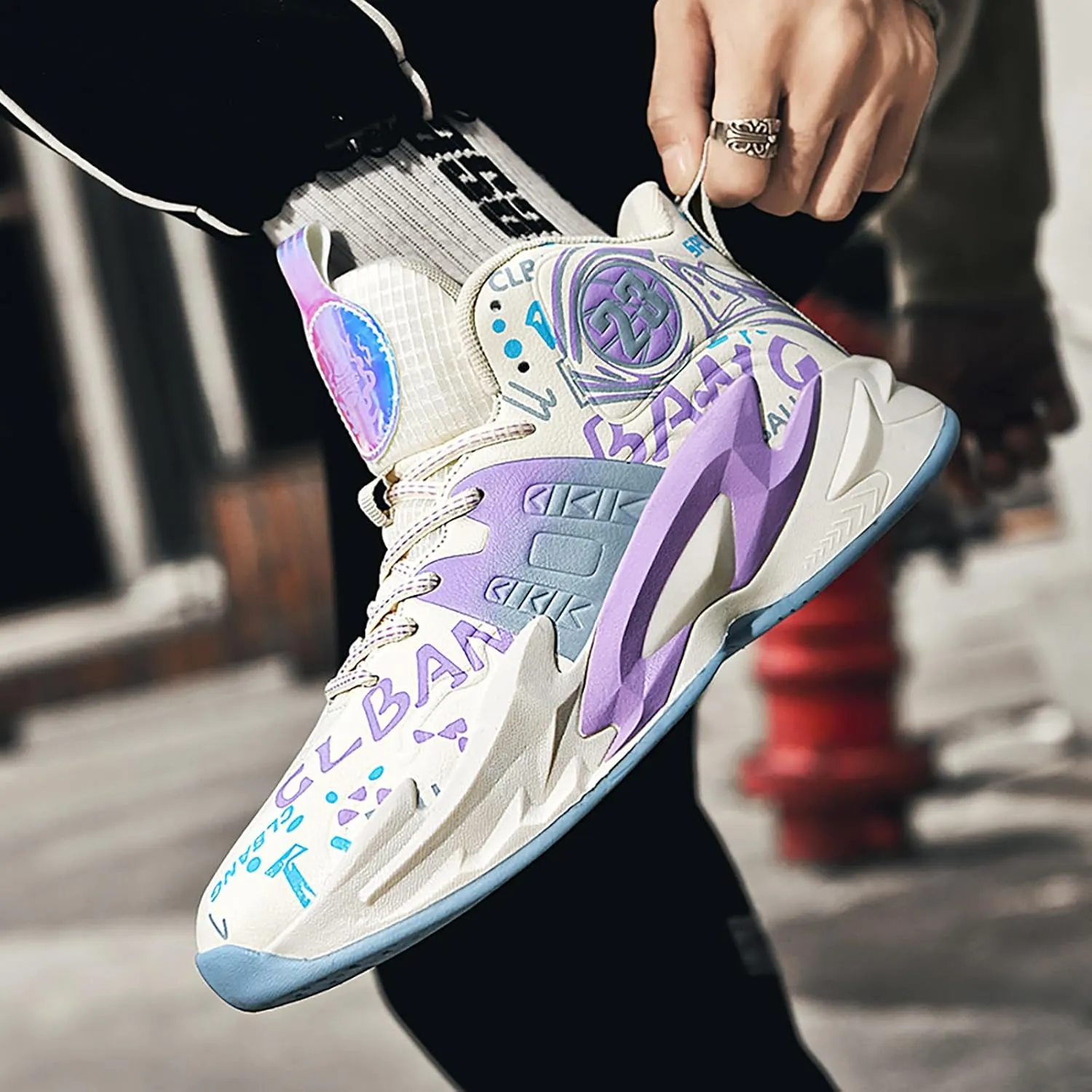 Boys Basketball Shoes Breathable Indoor Athletic Shoes Youth Outdoor Fashion Sneakers Comfortable Basketball Shoes for Girls