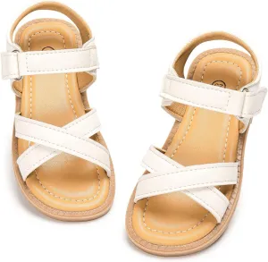 Boys Girls Sandals Open Toe Breathable Princess Non-Slip Flats Summer Beach Lightweight Rubber Sole Sandals (Toddler/Little Kid)