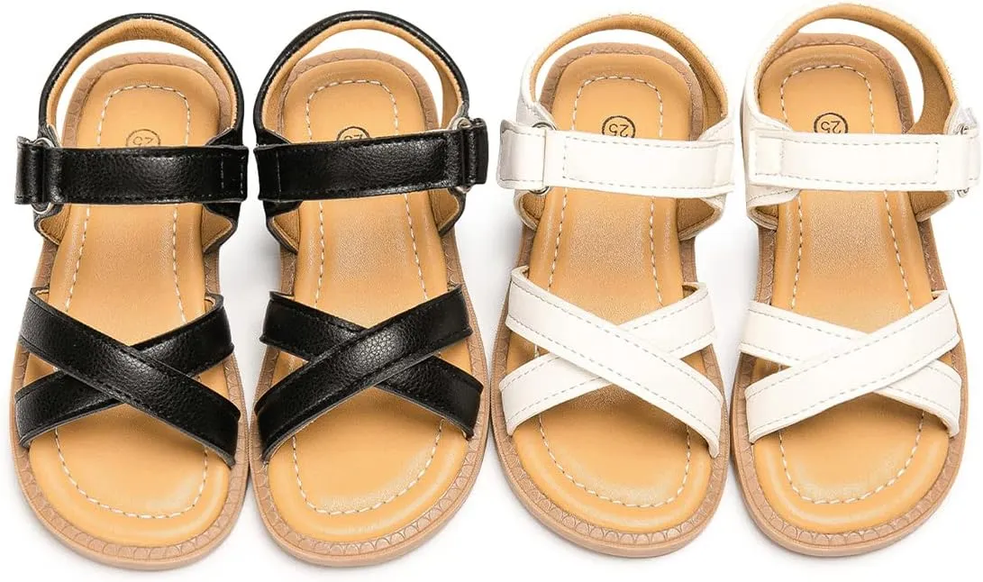 Boys Girls Sandals Open Toe Breathable Princess Non-Slip Flats Summer Beach Lightweight Rubber Sole Sandals (Toddler/Little Kid)