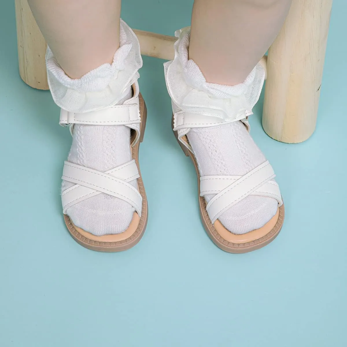 Boys Girls Sandals Open Toe Breathable Princess Non-Slip Flats Summer Beach Lightweight Rubber Sole Sandals (Toddler/Little Kid)