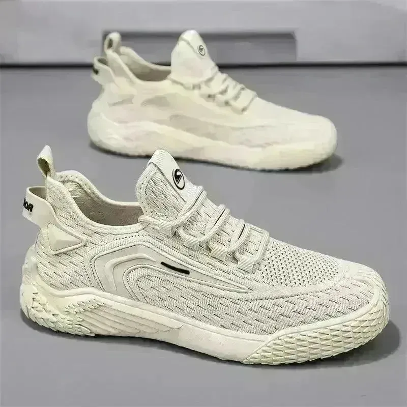 Breathable Flying Mesh Sports Shoes Casual Lightweight Lace-up Sneakers For Men