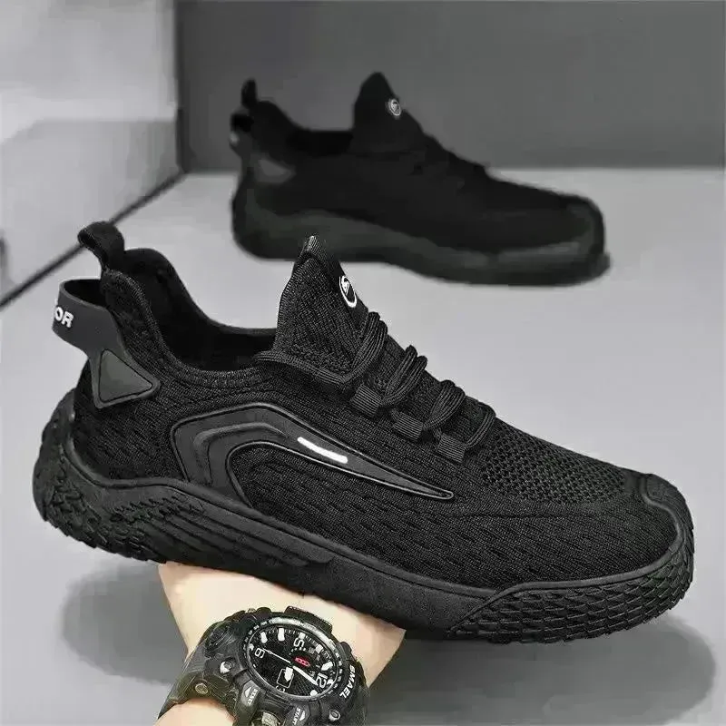 Breathable Flying Mesh Sports Shoes Casual Lightweight Lace-up Sneakers For Men