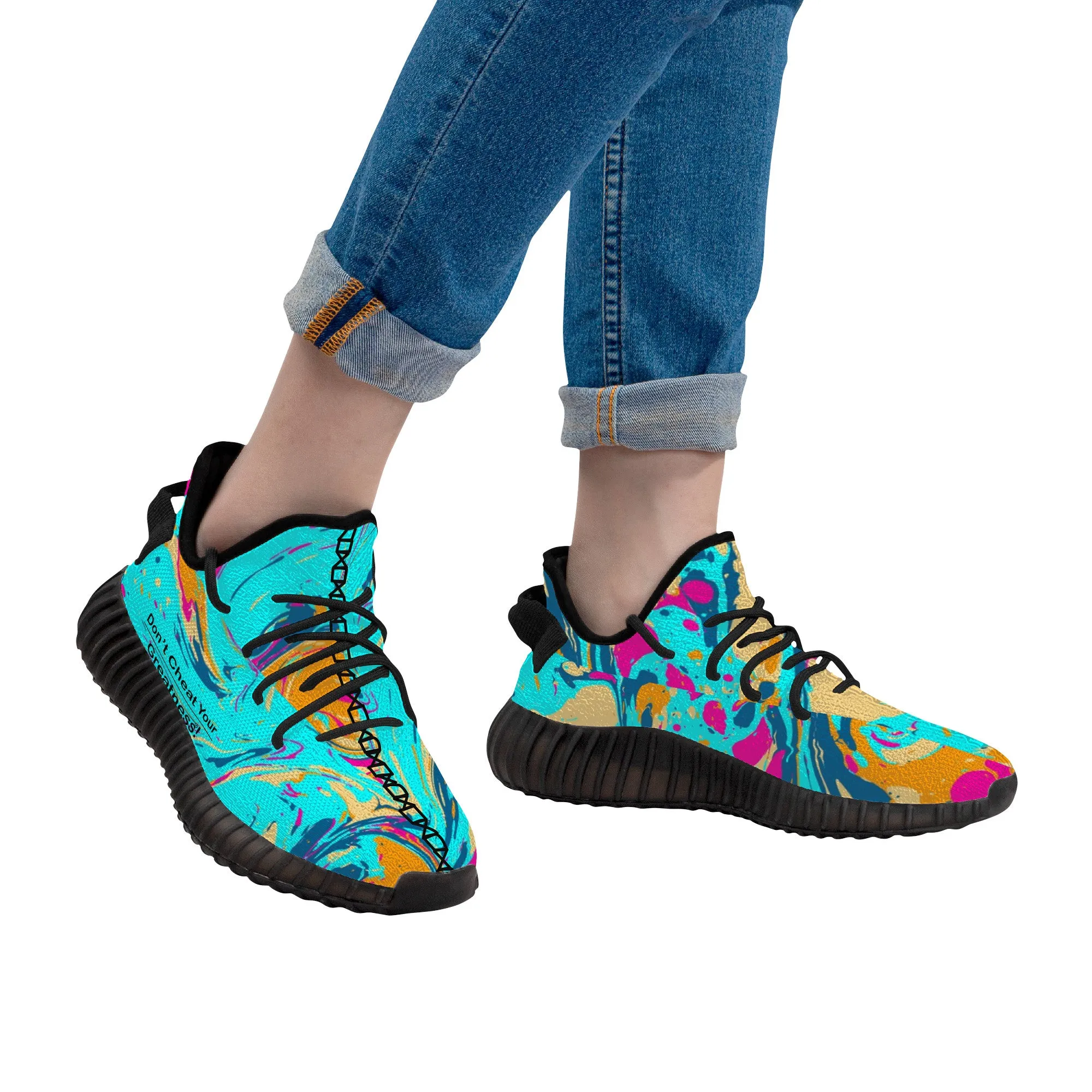 Breathable Mesh Knit Sneaker - Black