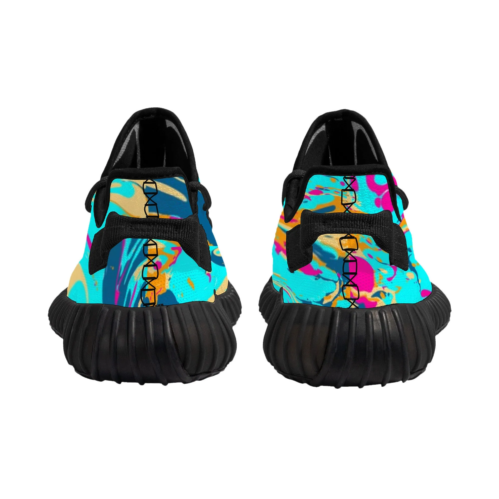 Breathable Mesh Knit Sneaker - Black