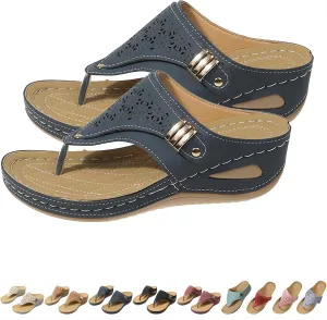 Breathable Mesh Sports Sandals With Non-Slip Sole, Women Wedges Thick-Soled Flip-Flops, Open Toe Casual Slipper
