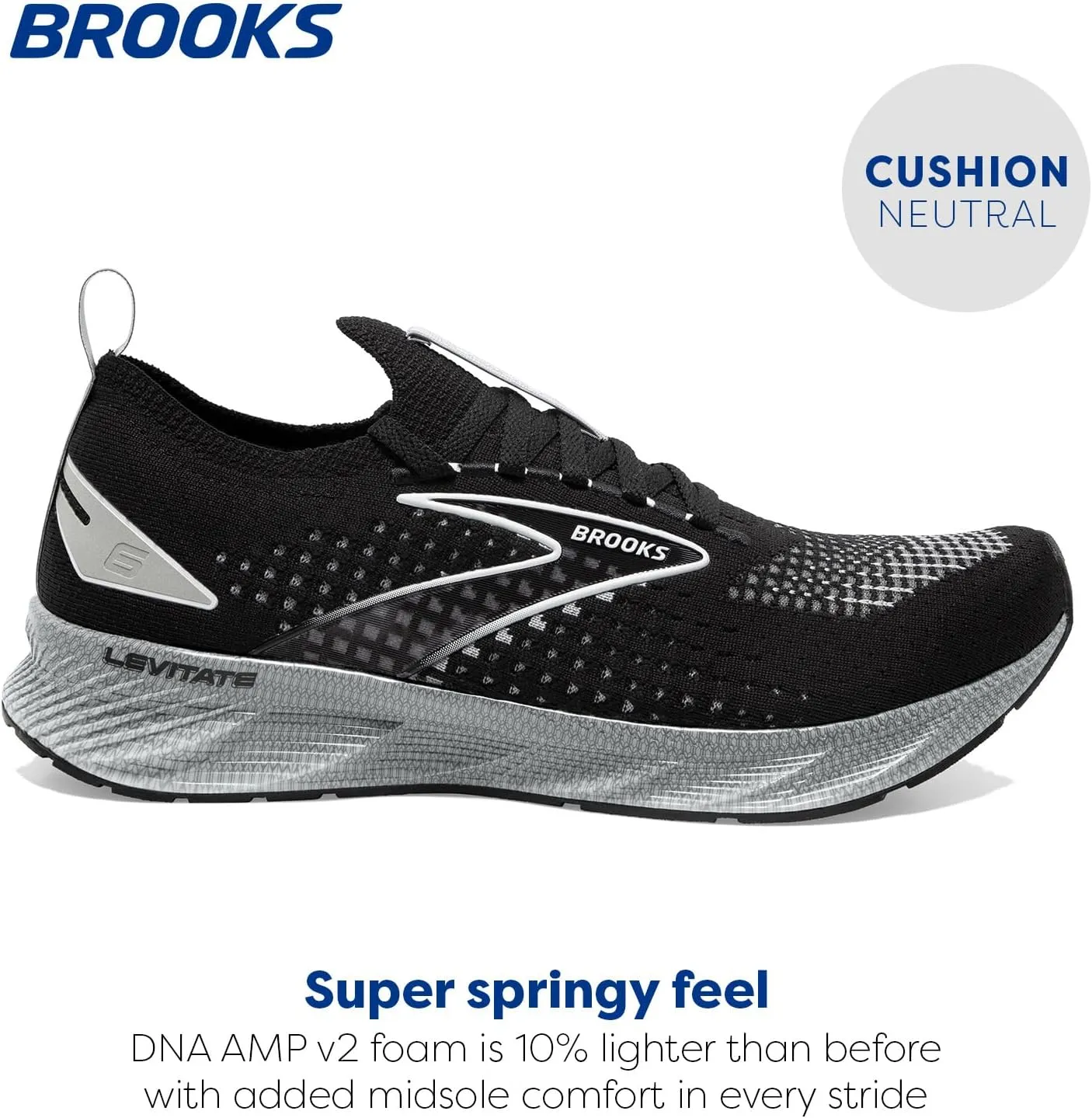 Brooks Men’s Levitate Stealthfit 6 Neutral Running Shoe