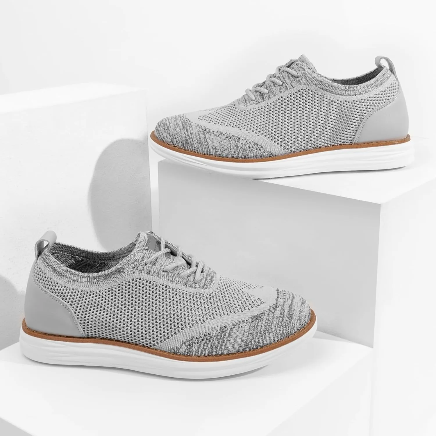 Bruno Marc Men's KnitFlex Breeze Mesh Sneakers Oxfords Lace-Up Lightweight Casual Walking Shoes