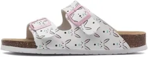 Buckle flat cork slippers summer men's and women's beach line button increase outdoor leisure slippers (Rabbit, Adult, Women, 4.5, Numeric Range, US Footwear Size System, 9, Medium)