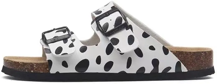 Buckle flat cork slippers summer men's and women's beach line button increase outdoor leisure slippers (Spot, Adult, Women, 8, Numeric Range, US Footwear Size System, 10, Medium)