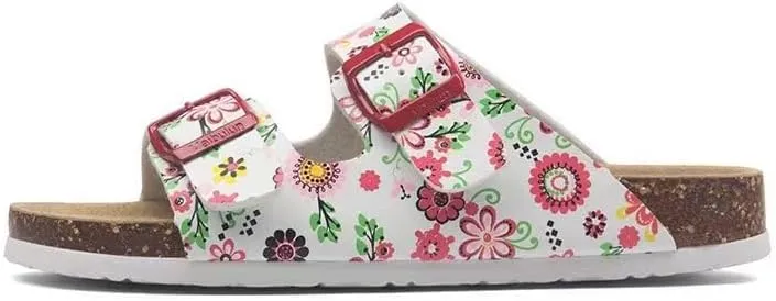 Buckle flat cork slippers summer men's and women's beach line button increase outdoor leisure slippers (Sunflower, Adult, Women, 9, Numeric Range, US Footwear Size System, 10.5, Medium)
