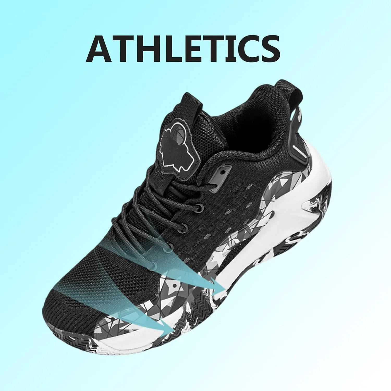 Buhelyc Men Basketball Shoes with High Top Breathable Comfort Running Shoes Fashion Sneaker for Fitness ＆ Sports