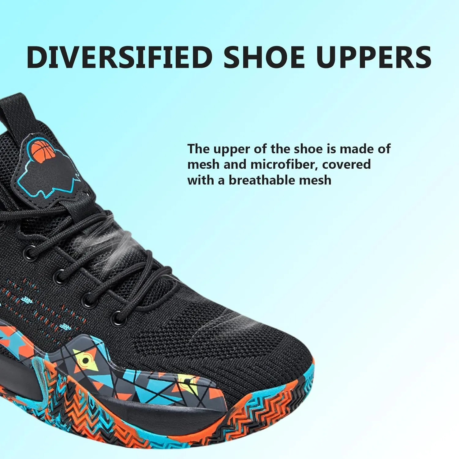 Buhelyc Men Basketball Shoes with High Top Breathable Comfort Running Shoes Fashion Sneaker for Fitness ＆ Sports