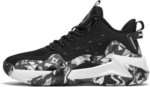 Buhelyc Men Basketball Shoes with High Top Breathable Comfort Running Shoes Fashion Sneaker for Fitness ＆ Sports