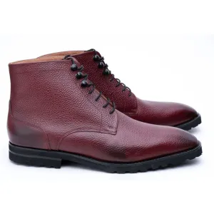 Burgundy Pebble Grain Lightweight Boot