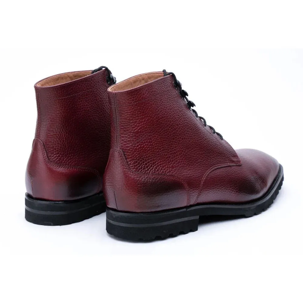 Burgundy Pebble Grain Lightweight Boot