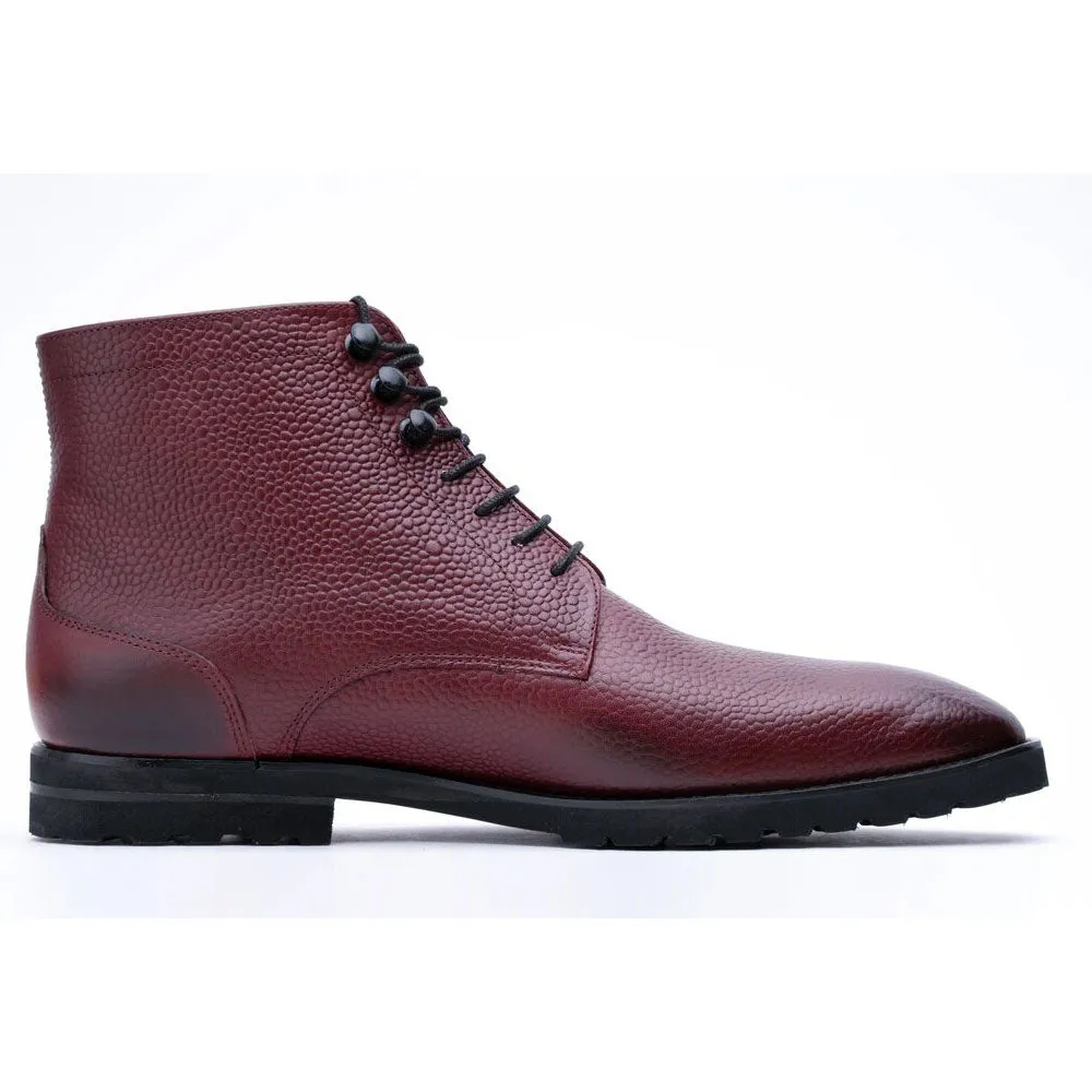 Burgundy Pebble Grain Lightweight Boot