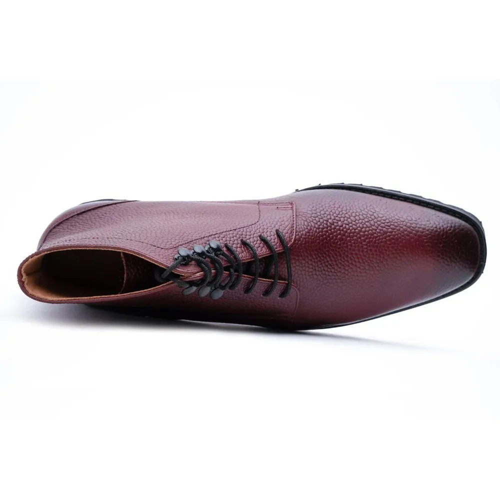 Burgundy Pebble Grain Lightweight Boot