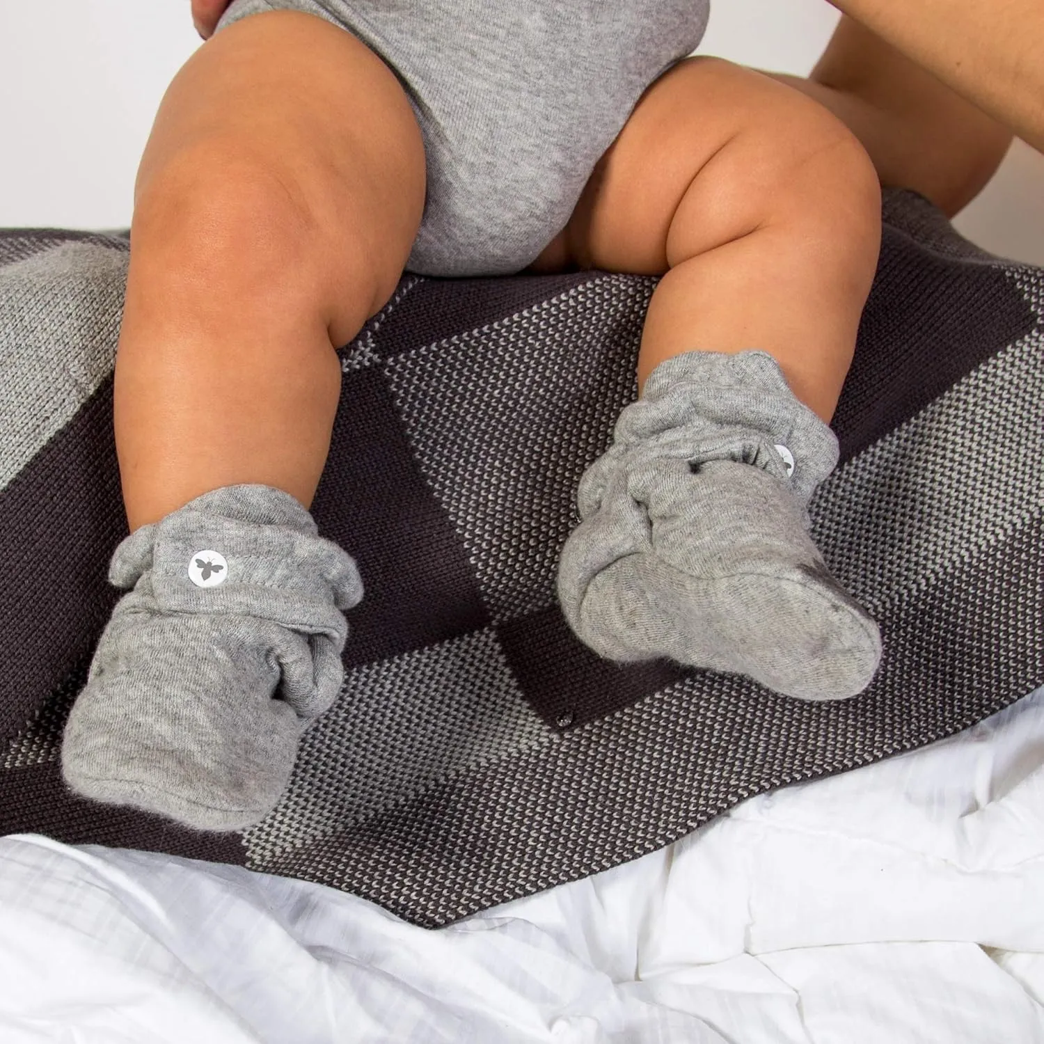 Burt's Bees Baby Booties, Organic Cotton Adjustable Infant Sock