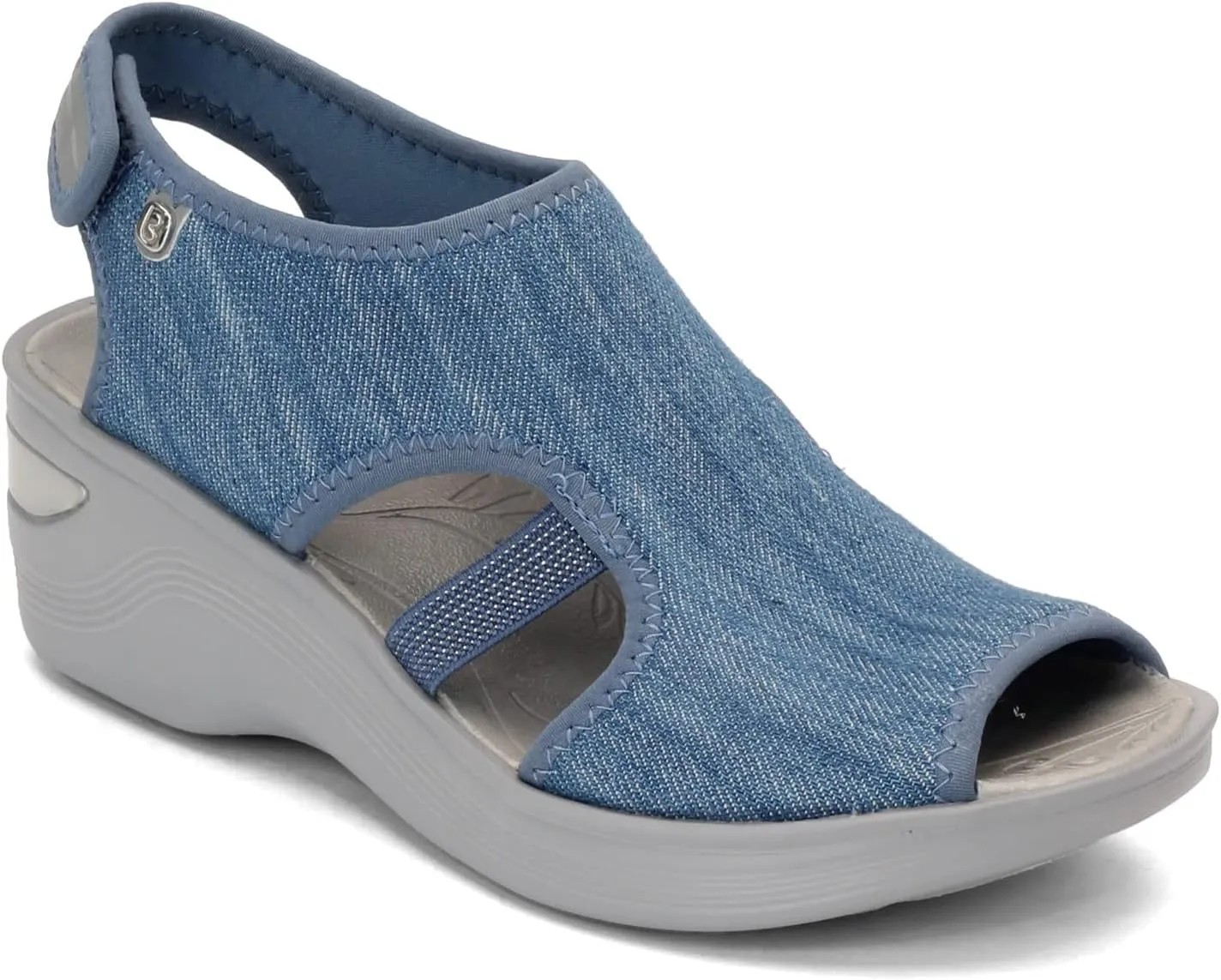 BZees Womens Dream Ankle Straps Sandal, Denim, 8.5 US